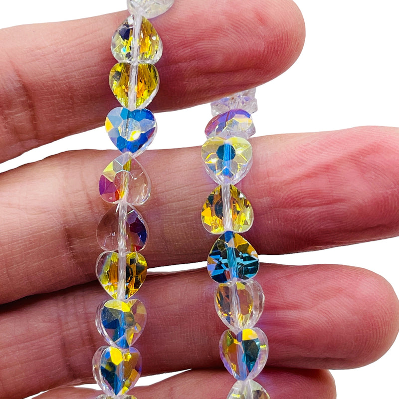 8mm Heart Glass Crystal Super AB