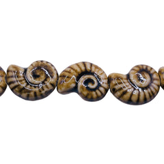 20x16mm Ammonite Fossil Handmade and painted Porcelain