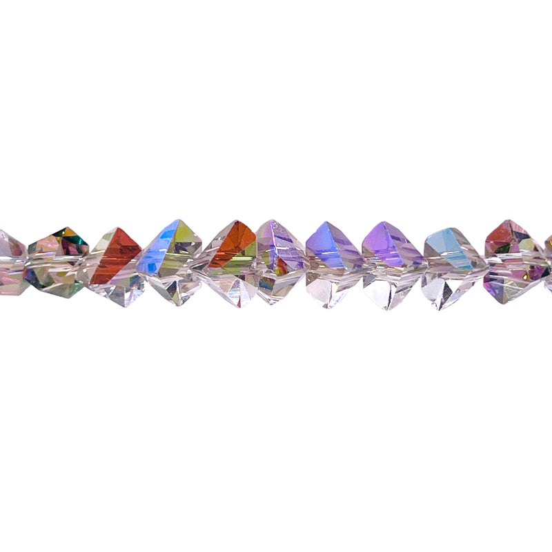 8mm Triangle Glass Crystal Magic Purple