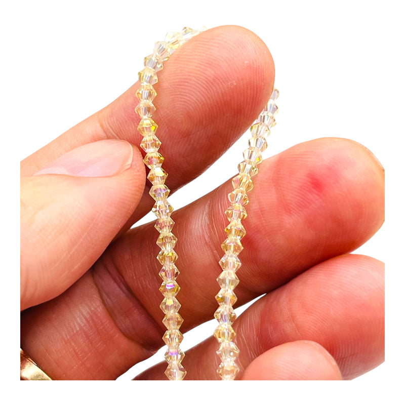 3mm Thunder Polish Glass Crystal Bicone Magic Gold
