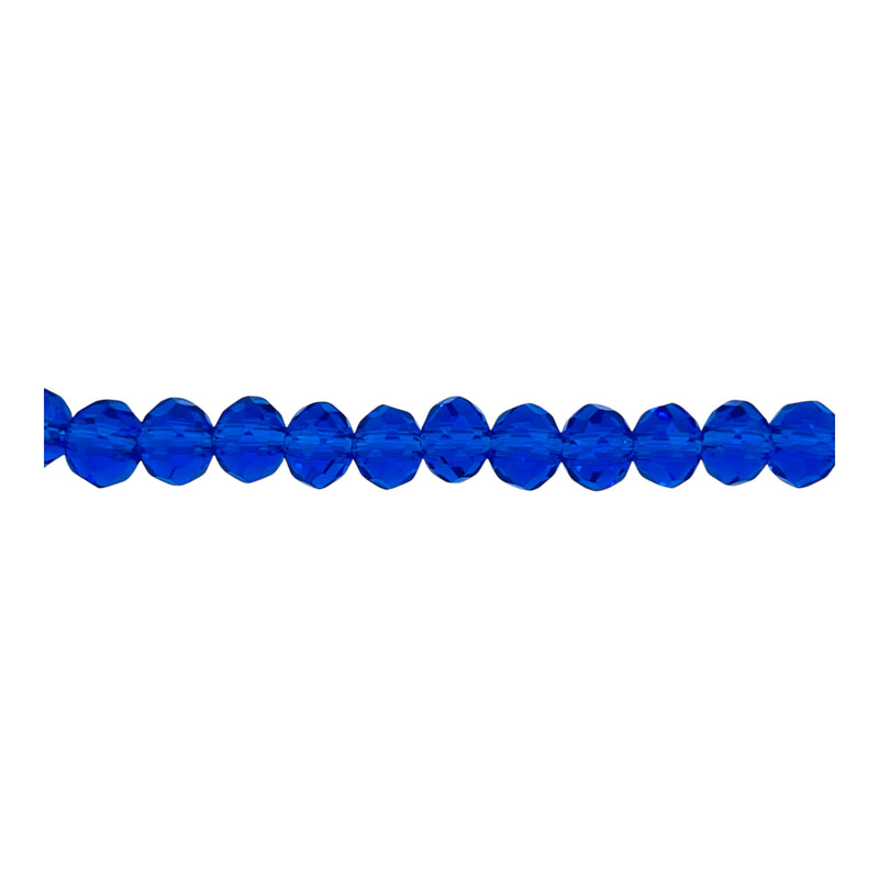 6mm Thunder Polish Glass Crystal Roundel Cut Sapphire
