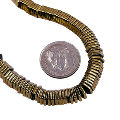 6mm Hexagon Disc Hematite Rhodium
