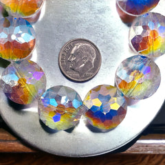 18mm Coin Glass Crystal Super AB