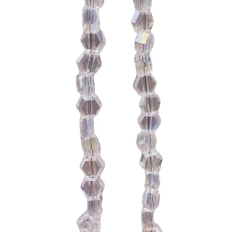 4mm Hexagon Glass Crystal Clear AB