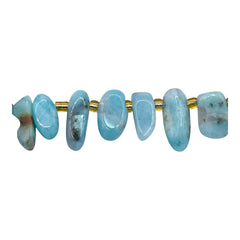9-13mm Chips Amazonite side drilled