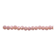 4mm Thunder Polish Glass Crystal Roundel Cut Beige Jade AB