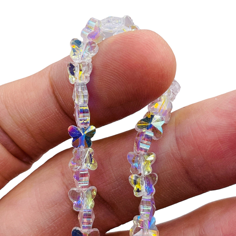 6mm Butterfly Glass Crystal Super AB