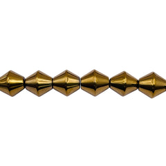 8mm Bicone Hematite Gold