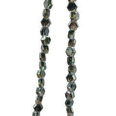 4mm Hexagon Glass Crystal Magic Green