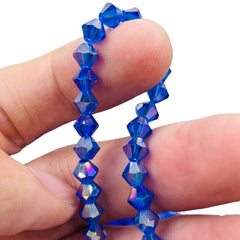 6mm Thunder Polish Glass Crystal Bicone Sapphire AB