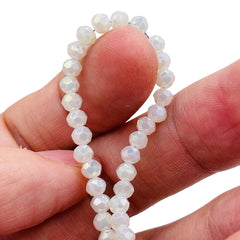 4mm Thunder Polish Glass Crystal Roundel Cut Gold Opal