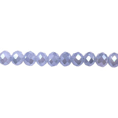 6mm Thunder Polish Glass Crystal Roundel Cut Grey Blue