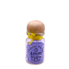 4mm Thunder Polish Glass Crystal Bicone Lt. Purple Bottle