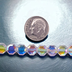 8mm Hexagon Glass Crystal Super AB