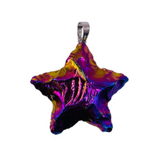 35mm Handmade Star Obsidian Pendant Purple Light