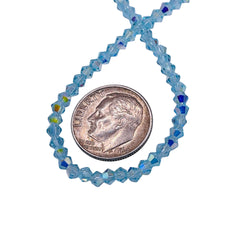 3mm Thunder Polish Glass Crystal Bicone Lt. Aquamarine AB