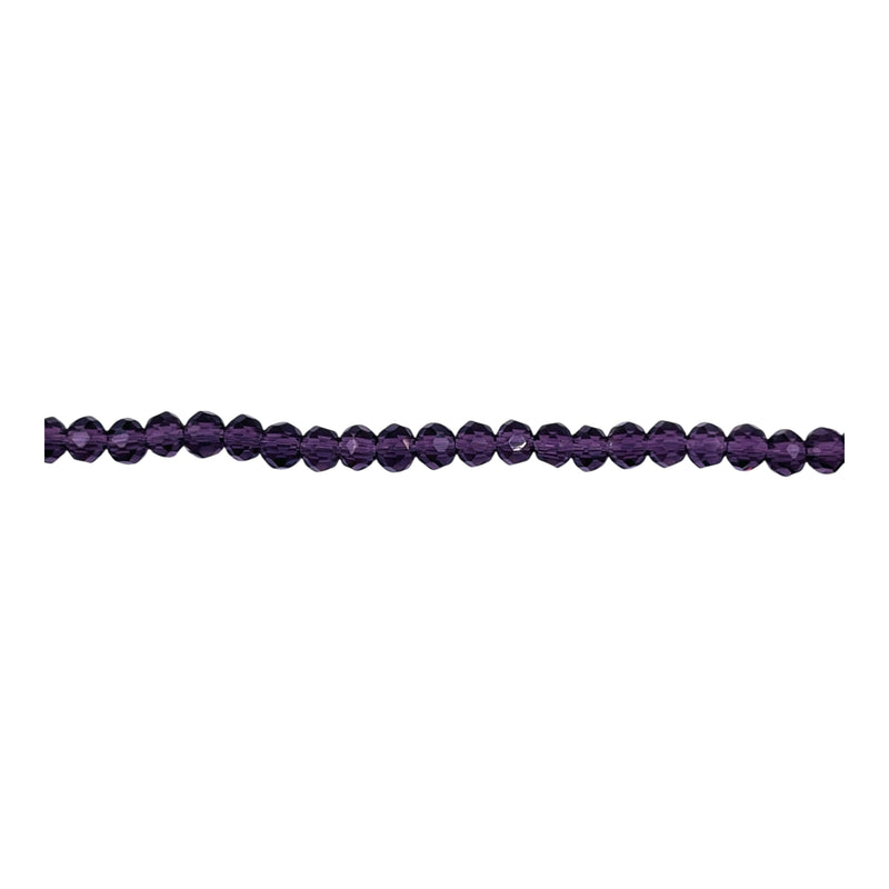 3mm Thunder Polish Glass Crystal Roundel Cut Violet