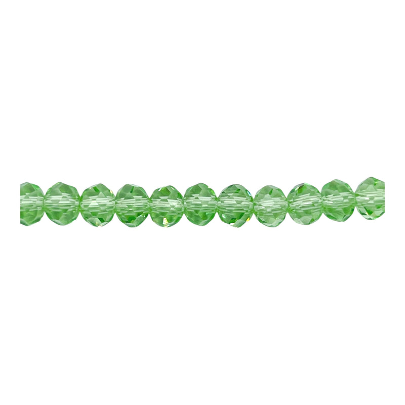 6mm Thunder Polish Glass Crystal Roundel Cut Chrysolite