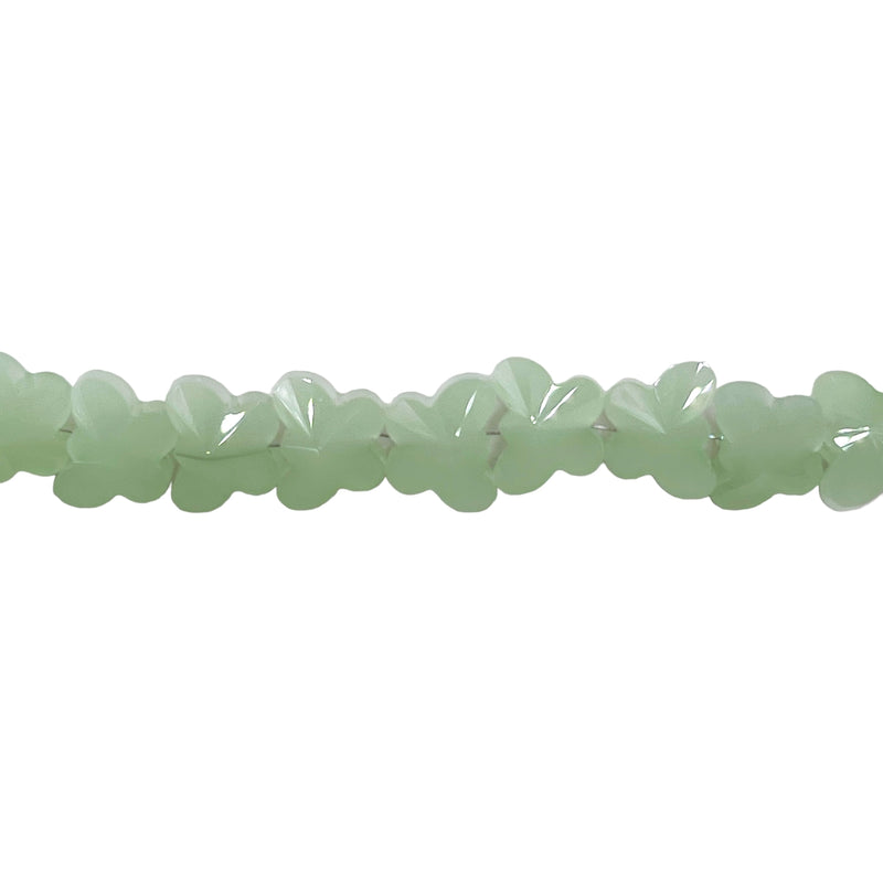 10mm Butterfly Glass Crystal Green Jade