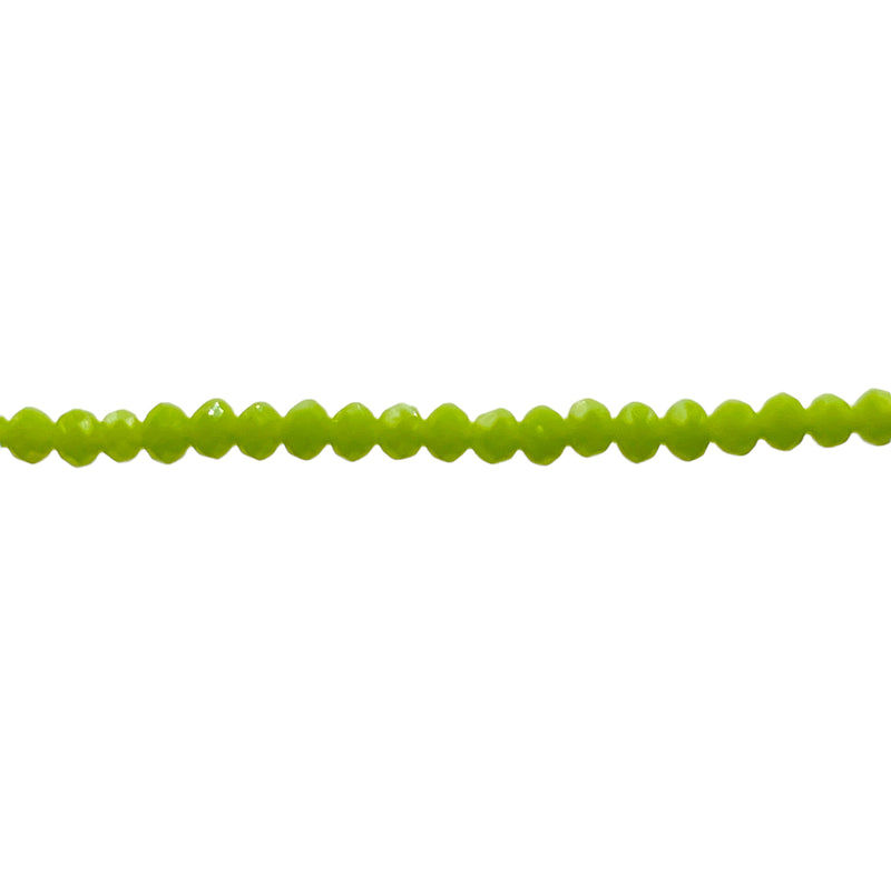 3mm Thunder Polish Glass Crystal Roundel Cut Olive Jade