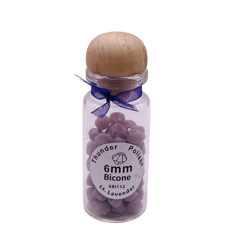6mm Thunder Polish Glass Crystal Bicone Lt. Lavender