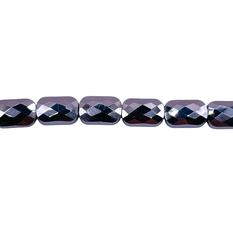 9x6mm Flat Rectangle Glass Crystal White Gold