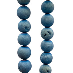 8mm Druzy Round Magic Blue