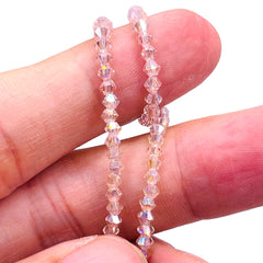 3mm Thunder Polish Glass Crystal Bicone Lt. Peach AB