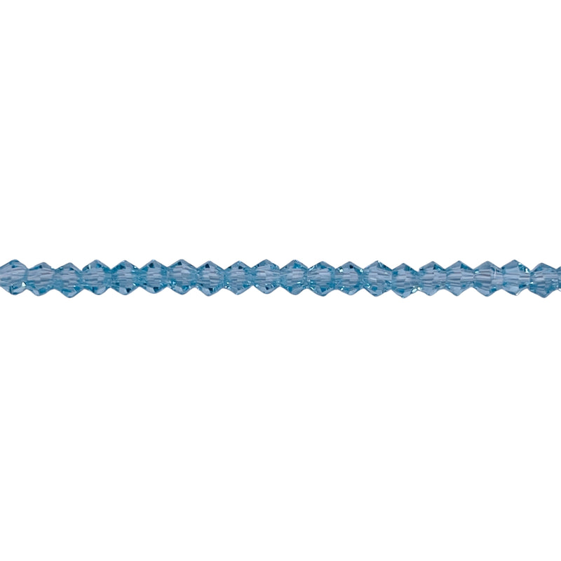 3mm Thunder Polish Glass Crystal Bicone Lt. Aquamarine