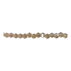 4mm Hexagon Glass Crystal Silver Champagne