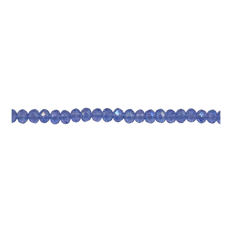 3mm Thunder Polish Glass Crystal Roundel Cut Lt. Sapphire AB