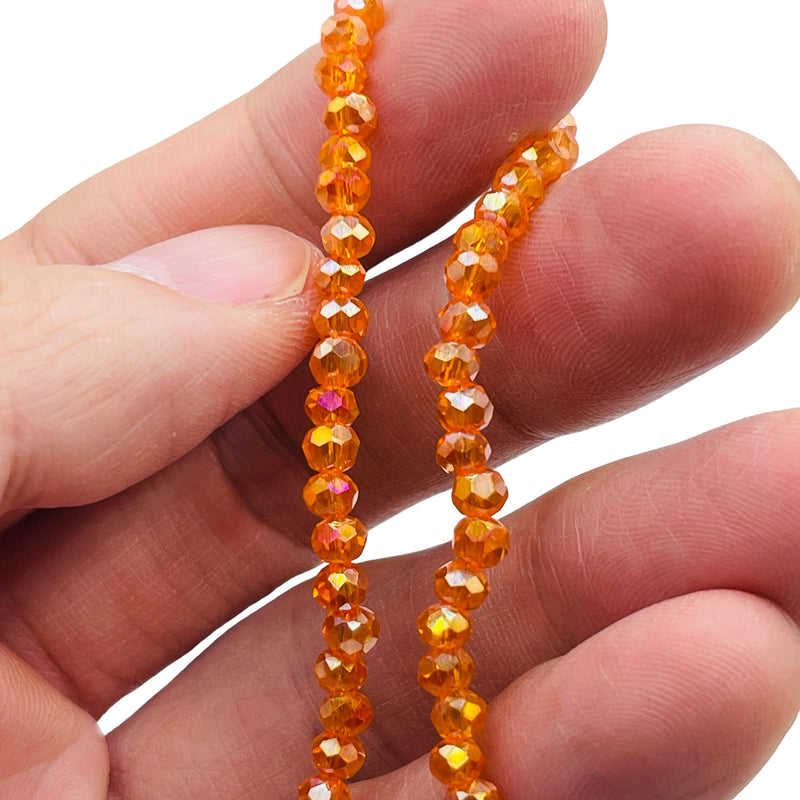 4mm Thunder Polish Glass Crystal Roundel Cut Sun GA
