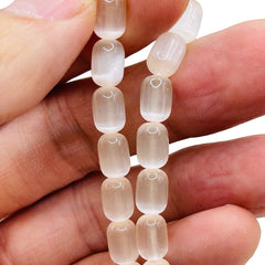 9x6mm Cylinder Super Cat Eye (Gypsum) Peach