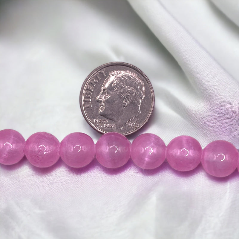 8mm Super Cat Eye(Gypsum) Pink