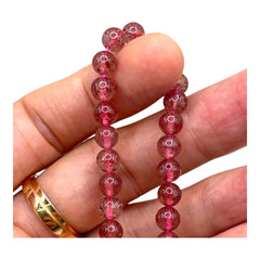 6mm Round Strawberry Quartz A Grade