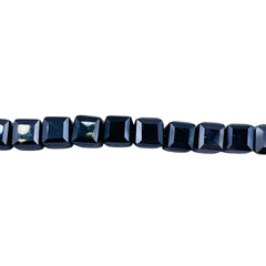 6mm Cube Glass Crystal Gunmetal