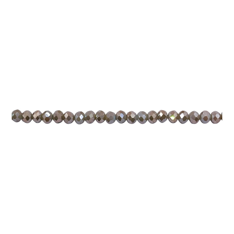 3mm Thunder Polish Glass Crystal Roundel Cut Tortilla AB
