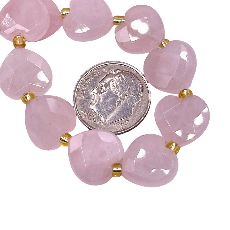 12mm Heart Cut Rose Quartz