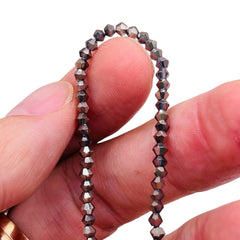 3mm Thunder Polish Glass Crystal Bicone Hematite