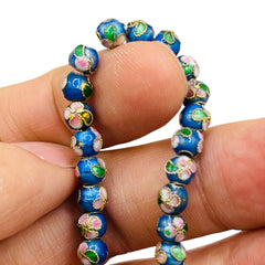 6mm Round Cloisonne Blue