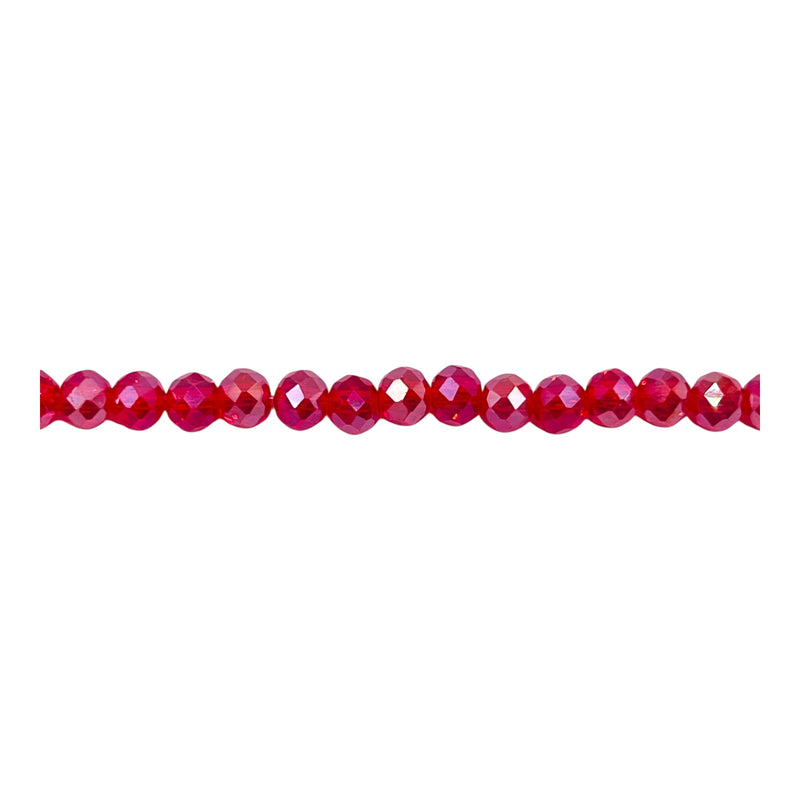 4mm Thunder Polish Glass Crystal Roundel Cut Red AB