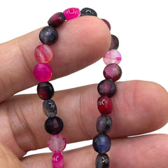 6mm Coin Cut Fushia Agate