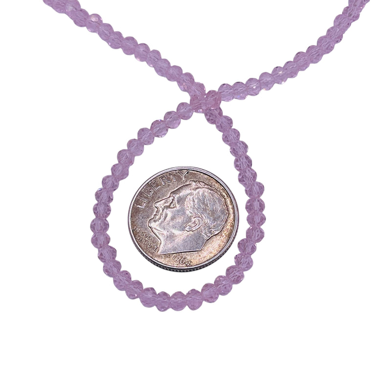 3mm Thunder Polish Glass Crystal Roundel Cut Rosaline