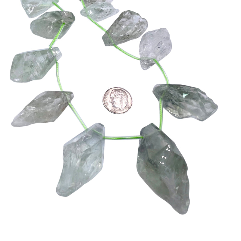 25 to 45mm Free Form Green Phantom Quartz