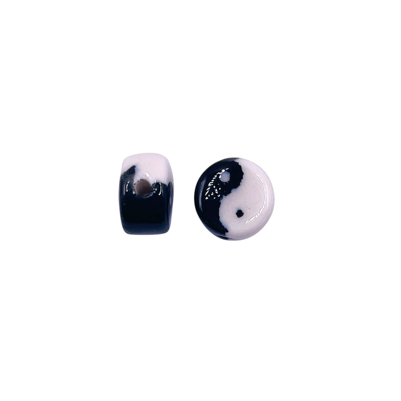 10mm Yin Yan Handmade and painted Porcelain