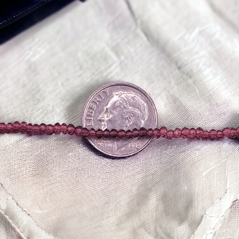 2mm Thunder Polish Glass Crystal Roundel Cut Med. Amethyst