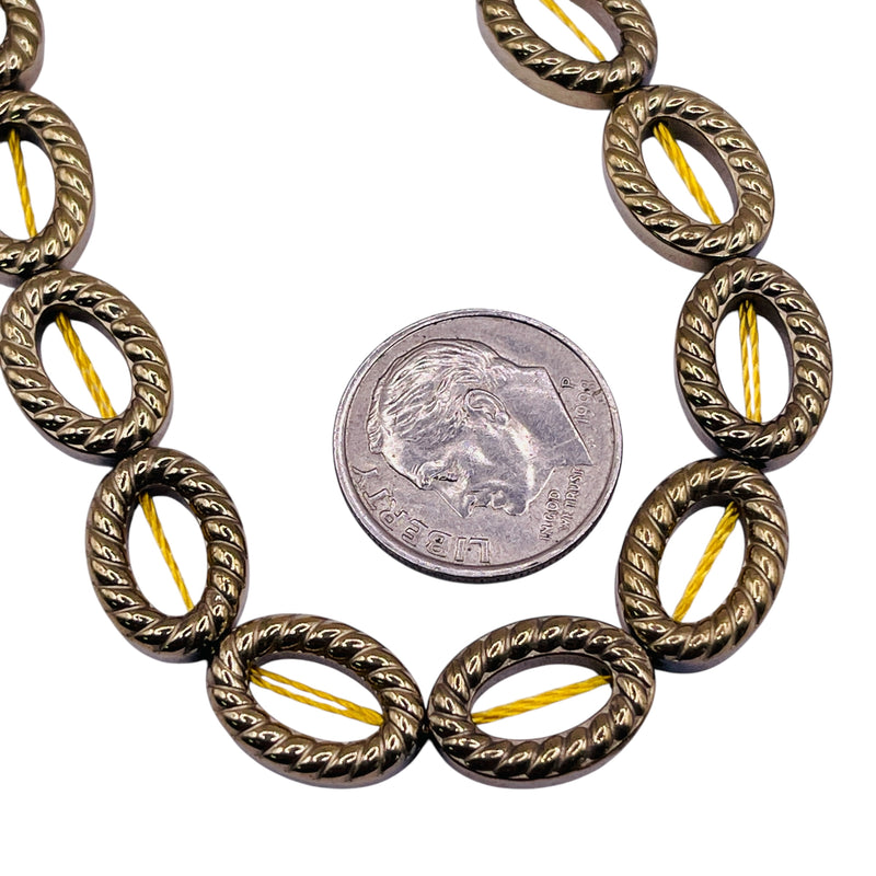 14x10mm Oval Hematite Gold