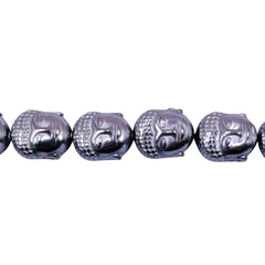 10mm Buddha Hematite Rhodium