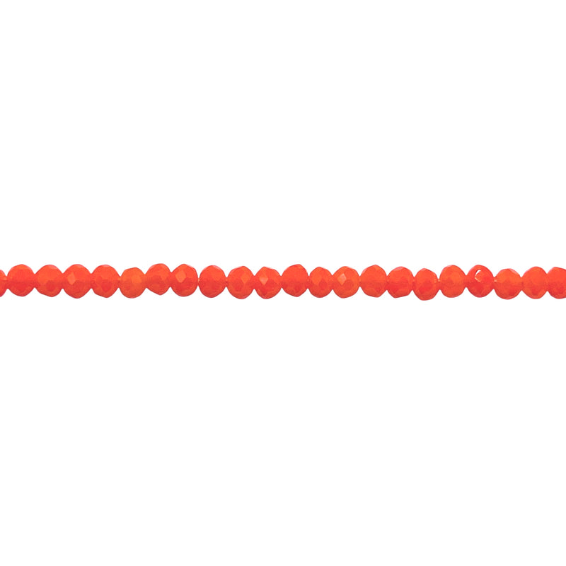 2mm Thunder Polish Glass Crystal Roundel Cut Orange Jade