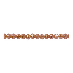 4mm Thunder Polish Glass Crystal Roundel Cut Gold Amber Jade